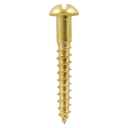 TIMCO Brass Timber Screw SLOT RND 4 x 1/2 Pack 200