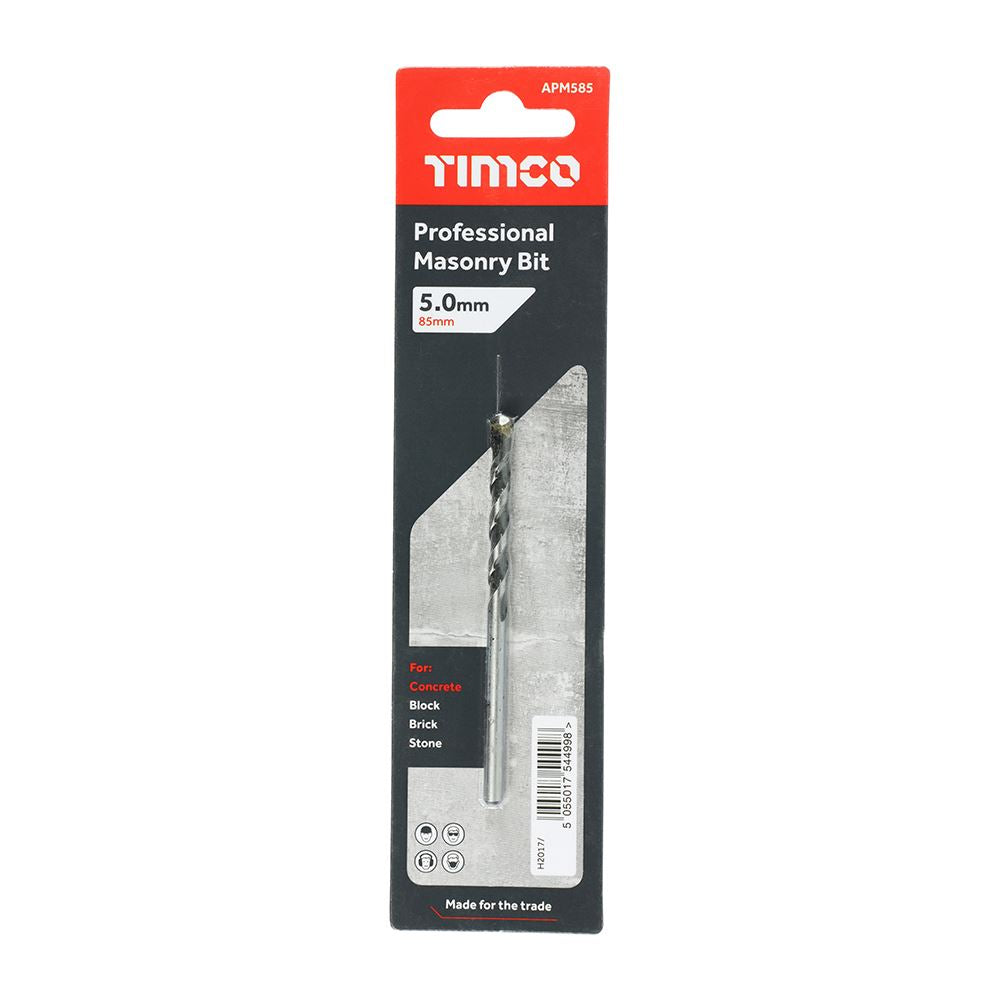 TIMCO Professional Masonry Bit 5.0 x 85 Pack 1