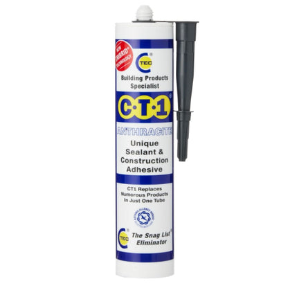 12 x CT1 Anthracite TRIBRID Multi-Purpose Sealant & Adhesive 290ml Flexible Odourless