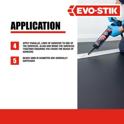 EVO-STIK Sticks Like Sh*t Turbo Adhesive, White , All Weather, Fast Setting, Extreme Temperature & Movement Resistant, 290ml