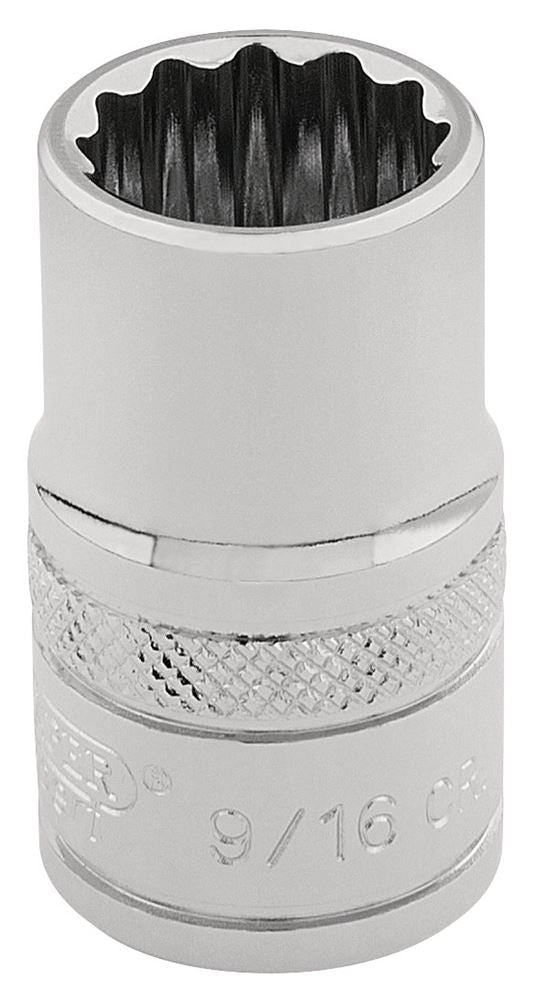 Draper 9/16 12PT.HI-TORQ SOCKET-3/8SD 49457 3/8" Sq. Dr. Imperial Sockets (Polished Chrome)