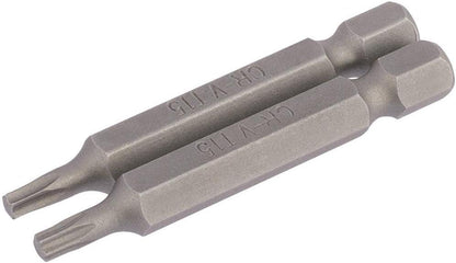 Draper 2PC 50MM T15 S/D BIT 66487 1/4" hex. Draper TX-STARÂ® E Shank Insert Bits
