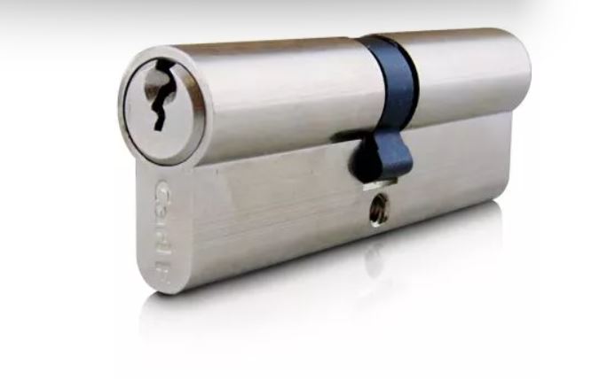 Carl F Euro Double Cylinder Door Lock Size 40/40, Nickel DCLSD4040N