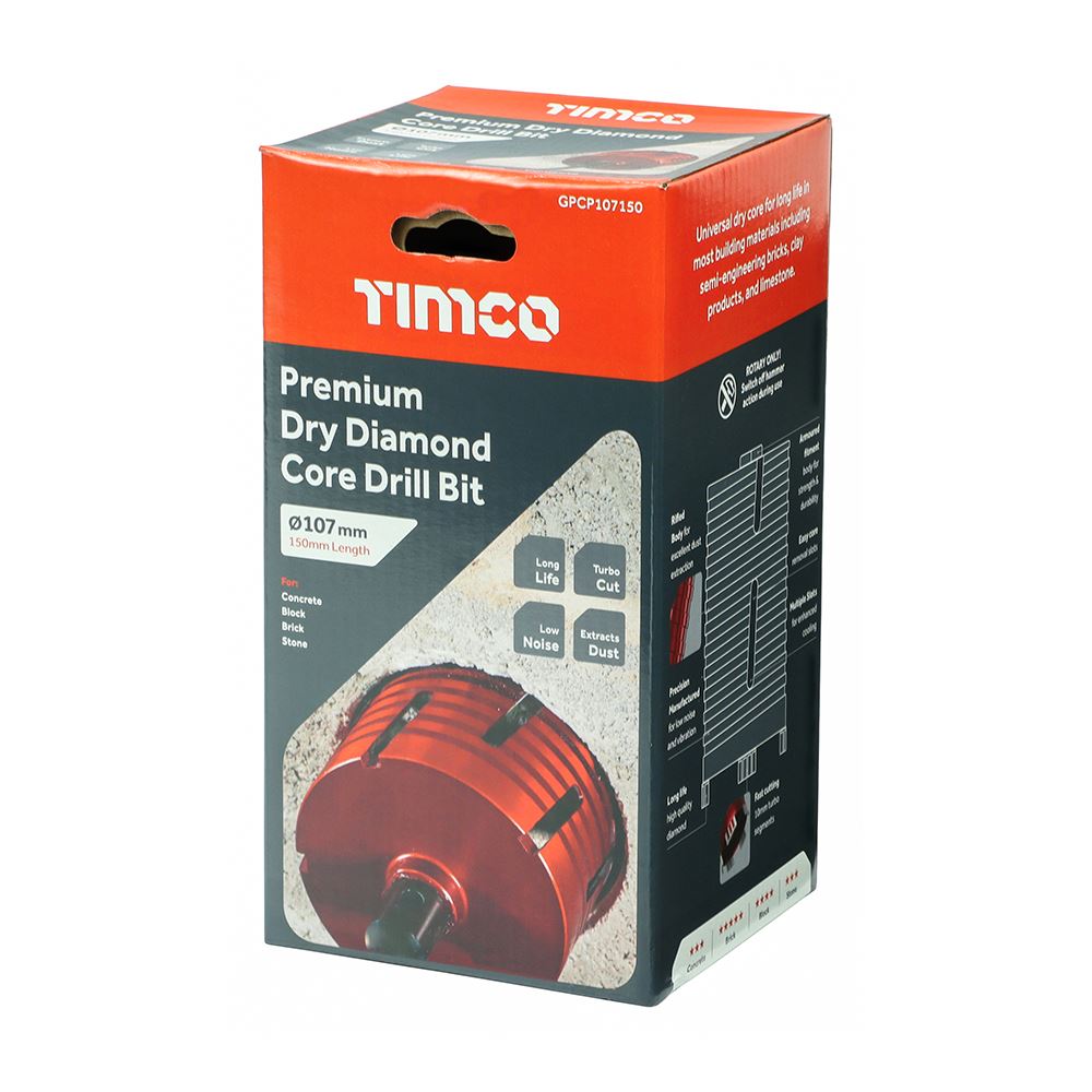 TIMCO Dry Diamond Core Bit 107 x 150mm Pack 1