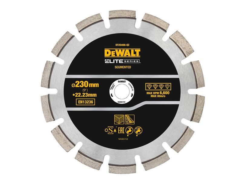 DeWalt ELITE SERIES Asphalt Diamond Segmented Wheel 230 x 22.23mm