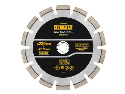 DeWalt ELITE SERIES Asphalt Diamond Segmented Wheel 230 x 22.23mm