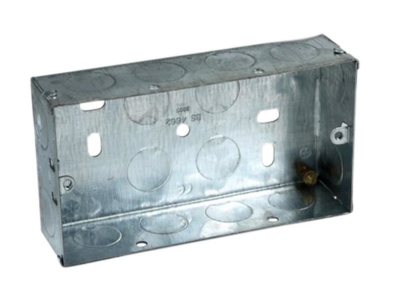 AxiomElectrical MB225 Metal Twin Socket Box 25mm (Pack 5)