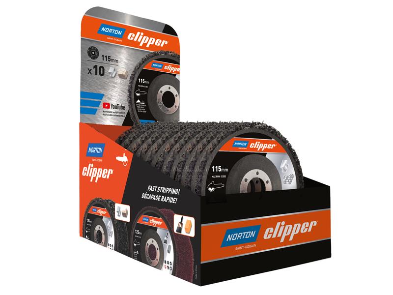 NortonClipper 78072749351 115mm Rapid Strip Metal Disc Counter Display of 10