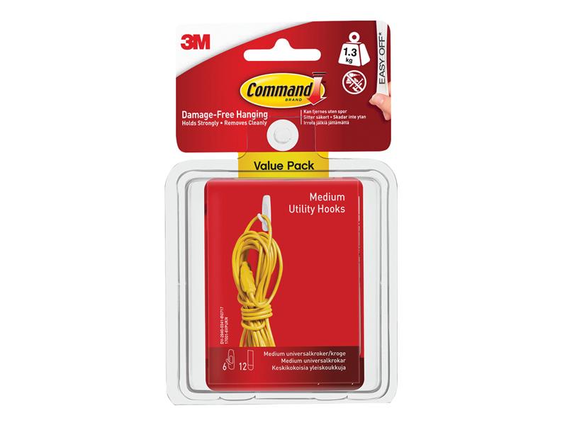 Command� 17001-6 Medium Utility Hooks Value Pack (Pack 6)