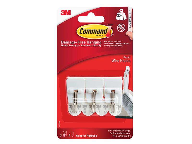 Command� 17067 White Wire Hooks (Pack 3)