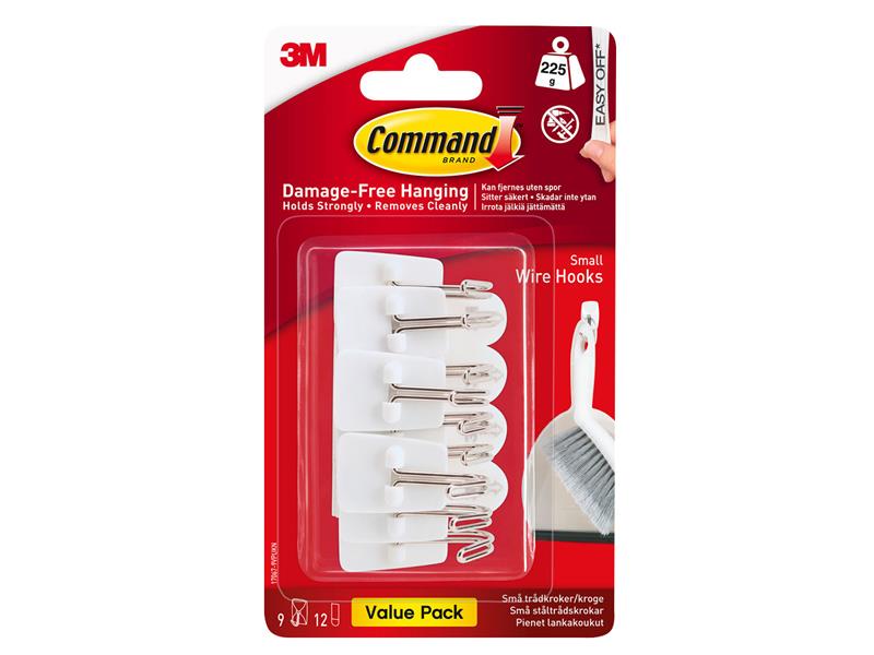 Command� 17067-9VP White Wire Hooks Value Pack (Pack 9)