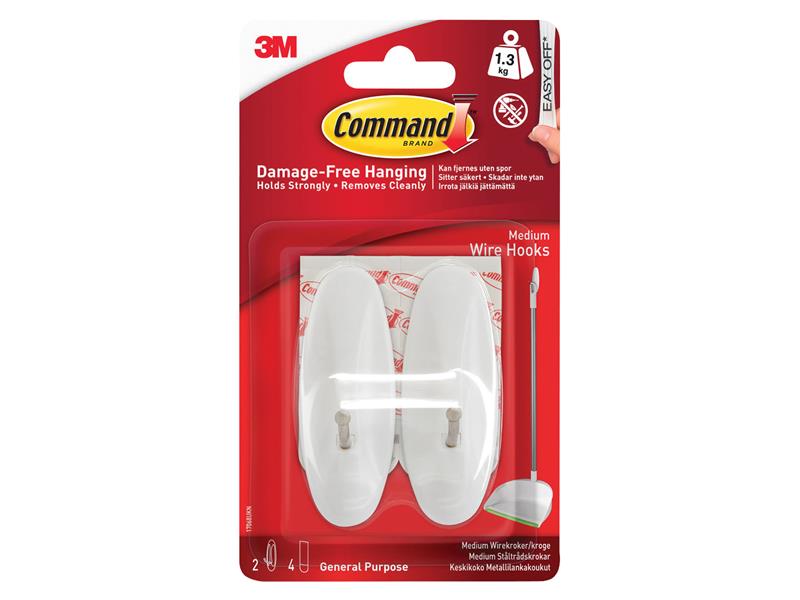 Command� 17068 Medium Wire Hooks (Pack 2)