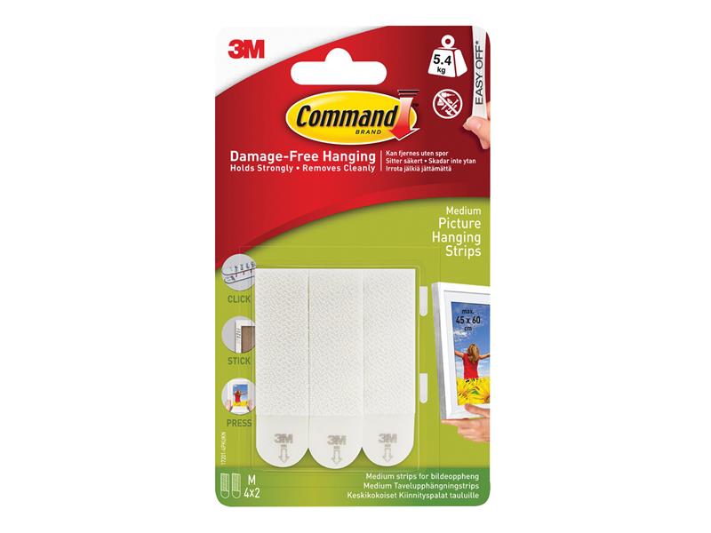 Command� 17201-4PK Picture Hanging Strips, Medium (Pack 4)