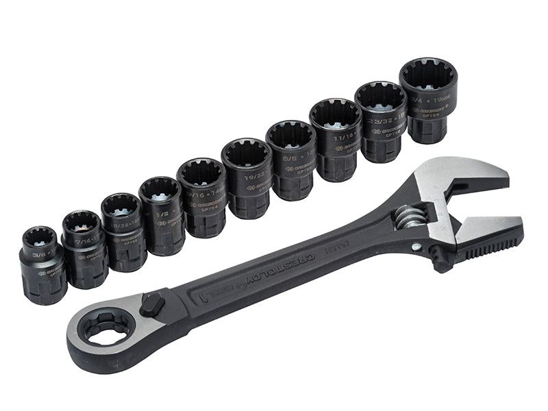 Crescent� CPTAW8 X6� Pass-Thru� Adjustable Wrench Set, 11 Piece