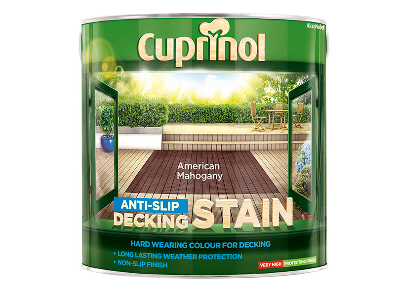 Cuprinol 5092615 Anti-Slip Decking Stain American Mahogany 2.5 litre