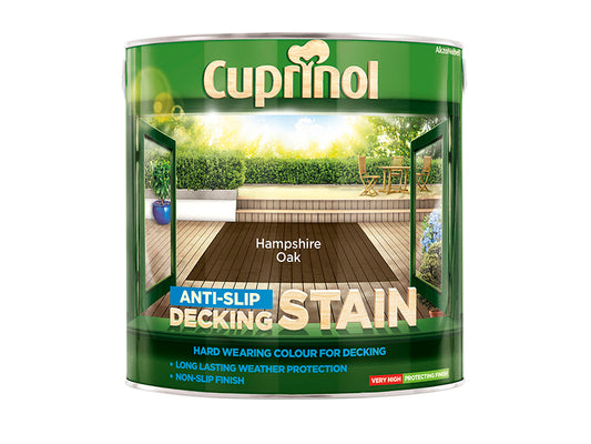 Cuprinol 5092620 Anti-Slip Decking Stain Hampshire Oak 2.5 litre