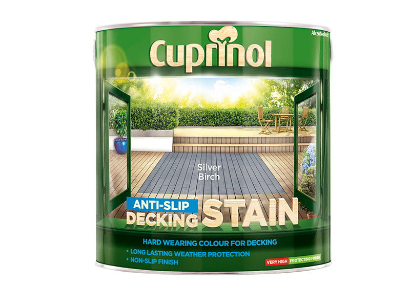 Cuprinol 5122406 Anti-Slip Decking Stain Silver Birch 2.5 litre