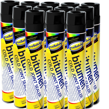 12 Pack ProSolve Bitumen Spray Cold Joint Seal Tarmac Pot Hole Repair 750ml