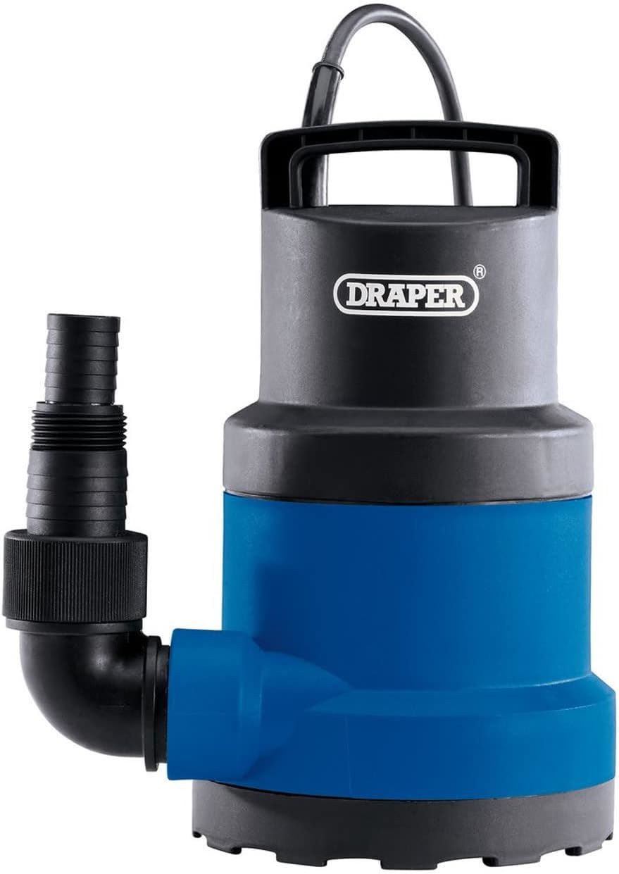 98911 Draper 230V Submersible Clean Water Pump, 108L/min, 250W SWP121 Submersible Water Pumps Professional Trade DIY Workshop Garage Use