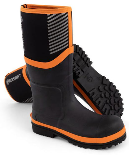 Beeswift Neo Force CF501 Neoprene Safety Wellington Boots | Black/Orange or Green/Silver, Waterproof S5S Composite Toe, Size Options