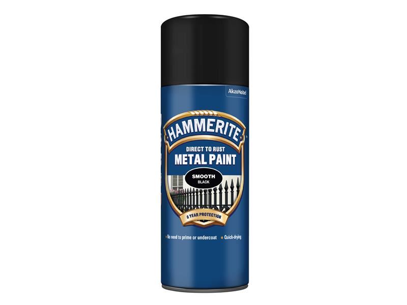 Hammerite 5092965 Direct to Rust Smooth Finish Aerosol Black 400ml
