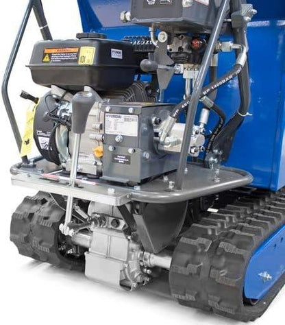 Hyundai 196cc Petrol 500kg Payload Tracked Mini Dumper/Power Barrow/Transporter, 3 Forward And One Reverse Gear, Hydraulic Tipping Mechanism, 3 Year Warranty