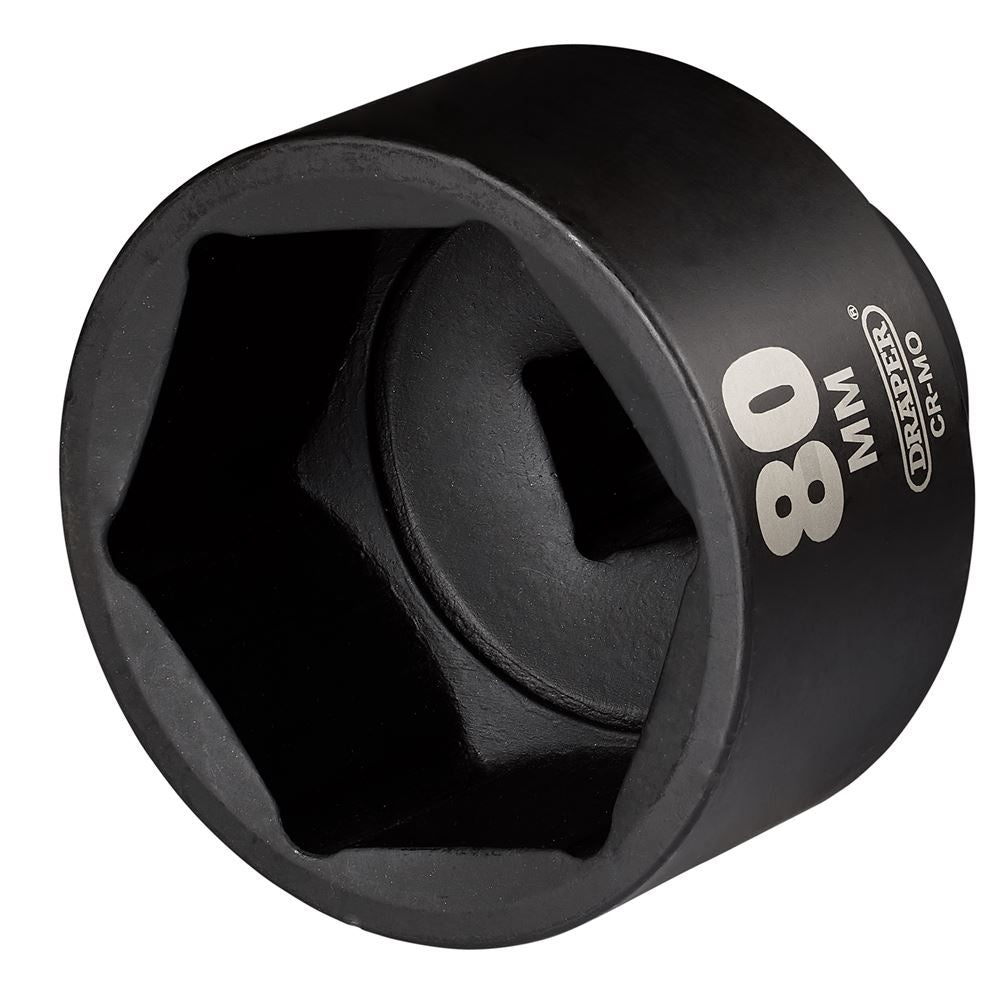 08505 Draper HI-TORQ Impact Socket, 1 Sq. Dr. 80mm 425-MM 1 Impact Sockets Professional Trade DIY Workshop Garage Use