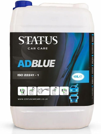 Status Universal AdBlue 10L ISO 22241 Diesel Exhaust Fluid DEF with Free Pouring Spout for Cars Vans