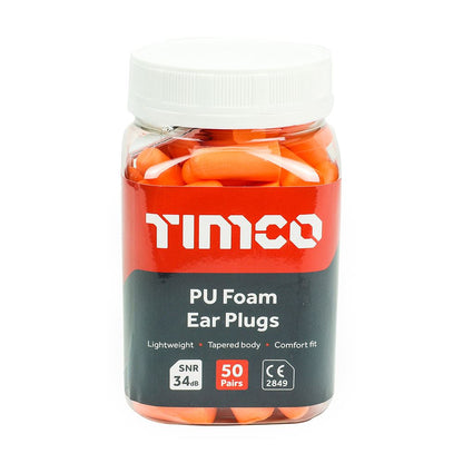 TIMCO PU Foam Ear Plugs JAR One Size Pack 50