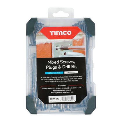 TIMCO Mix Screws Plug Drill Bit SS 251pcs Pack 1
