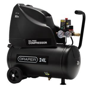 Draper OIL FREE COMPRESSOR 24 LITRE 24978 Direct Drive Oil Free Air Compressor, 24L, 1.1kW