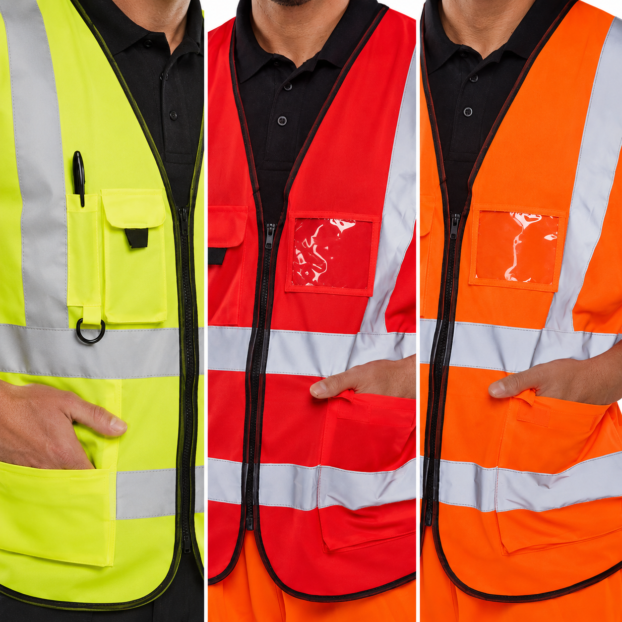 Beeswift WCENGEXEC Executive Hi Vis Vest Multi Pocket Reflective Safety Waistcoat Yellow Orange Red Sizes S-8XL