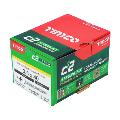 TIMCO C2 Strong-Fix PZ2 CSK ZYP 3.5 x 40 Gold Pack 200