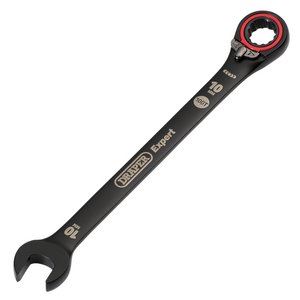 Draper 10MM REVERS. RATCHET SPANNER 03900 HI-TORQÂ® Metric Reversible Ratchet Combination Spanners, Black