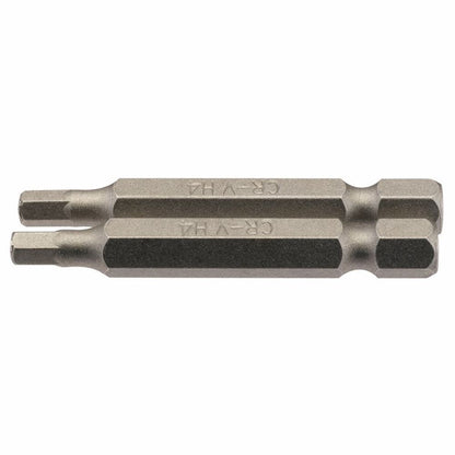 Draper 2PC 50MM 4.0MM HEX S/D BIT 64254 1/4" hex. Hexagonal E Shank Insert Bits