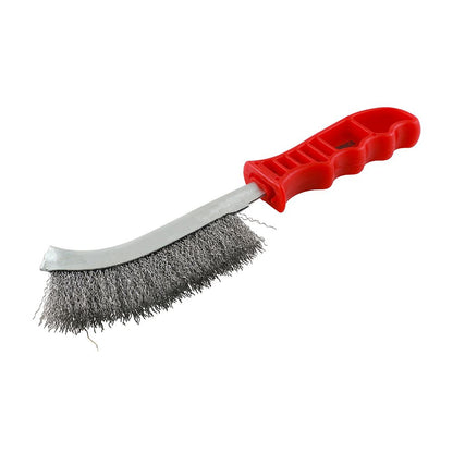 TIMCO Red Handle Wire Brush Steel 255mm Red Pack 1