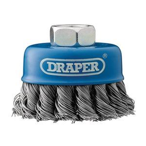 41447 Draper Steel Twist-Knot Wire Cup Brush, 65mm, M14 WBC5 Wire Cup Brushes Professional Trade DIY Workshop Garage Use