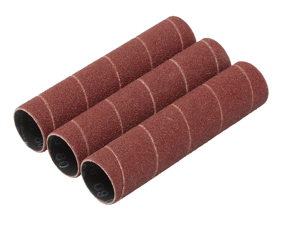 08403 Draper Aluminium Oxide Sanding Sleeves, 25 x 115mm, 80 Grit (Pack of 3) SSAO3 Professional Trade DIY Workshop Garage Use