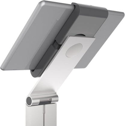 Durable Aluminium Tablet Holder iPad Floor Stand 7-13in Lockable Silver | Durable Tablet Stand for Office, Warehouse and Workplace Use