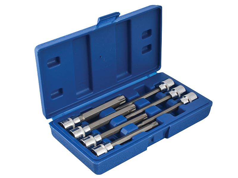 BlueSpotTools 01514 Extra Long 3/8in Square Drive TORX Bit Sockets 7 Piece