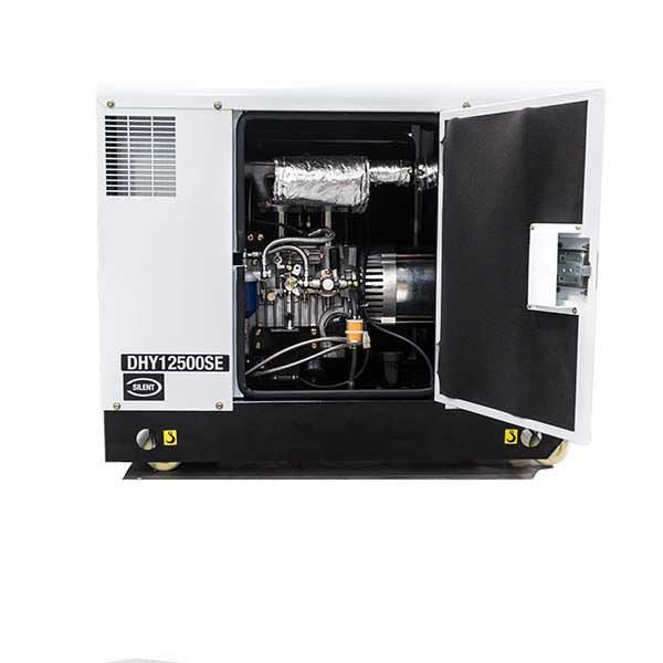 Hyundai DHY12500SE Diesel Generator 10kW 12.5kVA 230V Silenced Standby Mains Standby Portable Site Power Backup Power Portable Backup Site Power