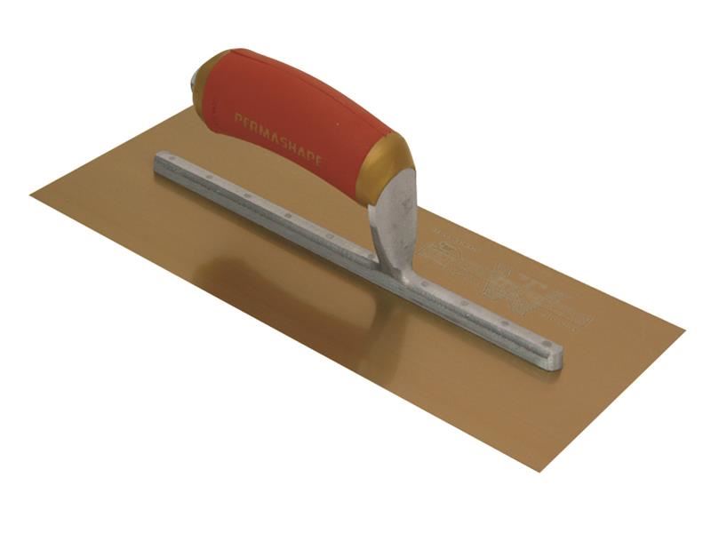 Marshalltown MPB7GSD MPB7GSD Pre-Worn PermaShape® Finishing Gold S/S Trowel DuraSoft® 12 x 5in