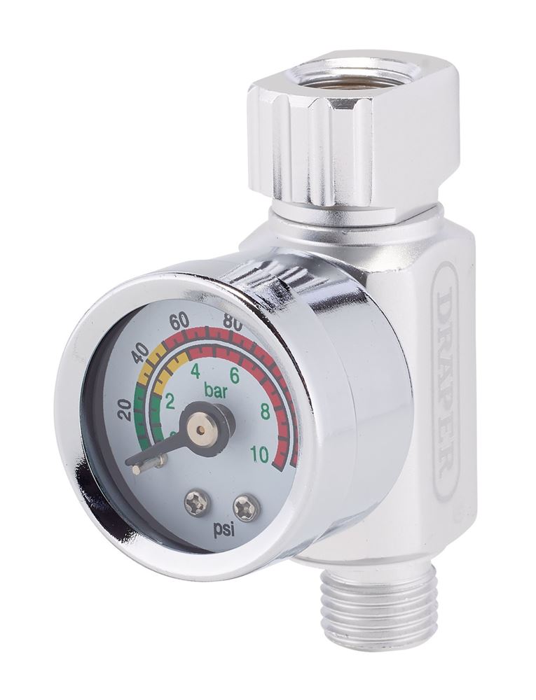Draper ON-GUN AIR REGULATOR & GAUGE 28377 1/4" BSP On-Gun Air Regulator and Gauges
