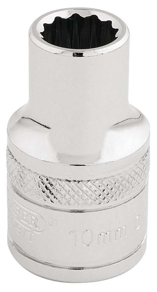 33093 Draper Expert Expert HI-TORQ 12 Point Socket, 1/2 Sq. Dr., 10mm H-MM/B 1/2 Sockets Professional Trade DIY Workshop Garage Use