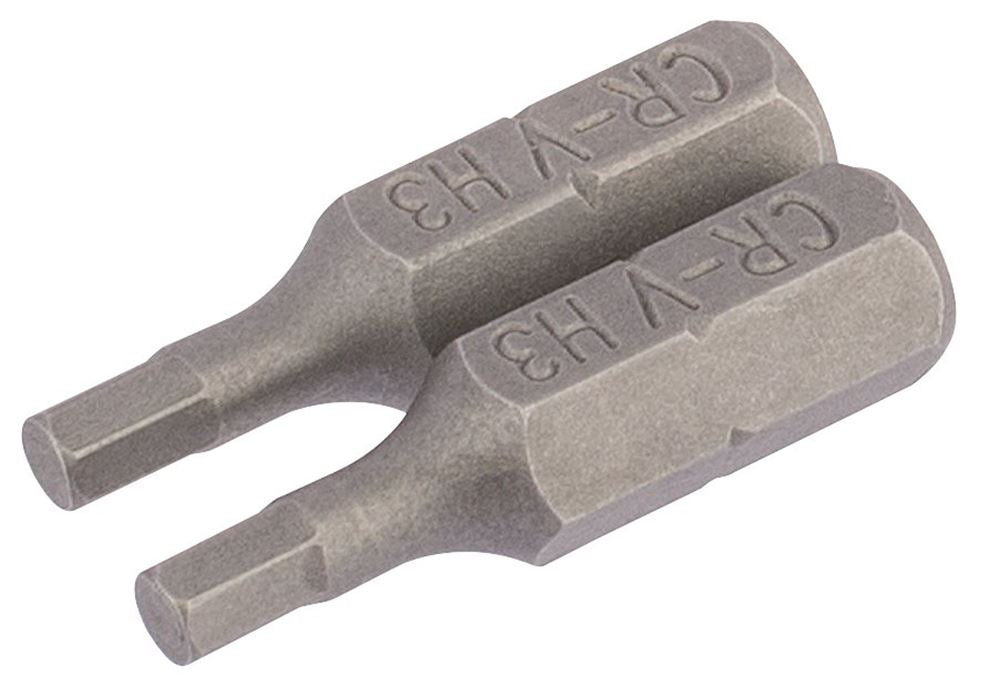 Draper 2PC 25MM 3.0MM HEX S/D BIT 63962 1/4" hex. Hexagonal E Shank Insert Bits