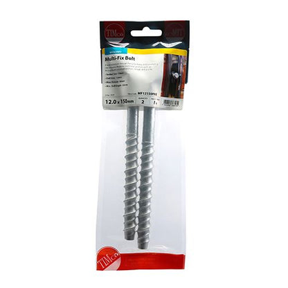 TIMCO Multi-Fix Bolt Hex Head 12.0 x 150 Silver Pack 2