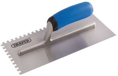 81256 Draper Soft Grip Adhesive Spreading Trowel, 120 x 280mm ASTSGW Adhesive Trowels Professional Trade DIY Workshop Garage Use
