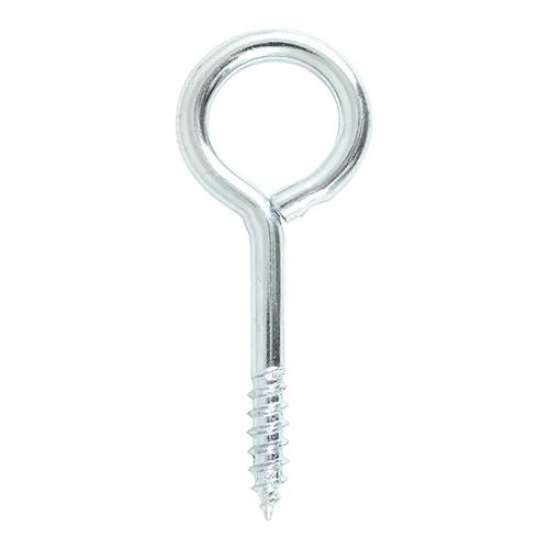 TIMCO Screw Eyes - BZP 40mm Silver Pack 10