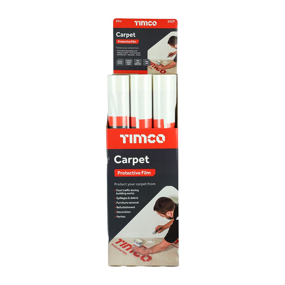 TIMCO Carpet Protective Film 25m x 0.6m Pack 1