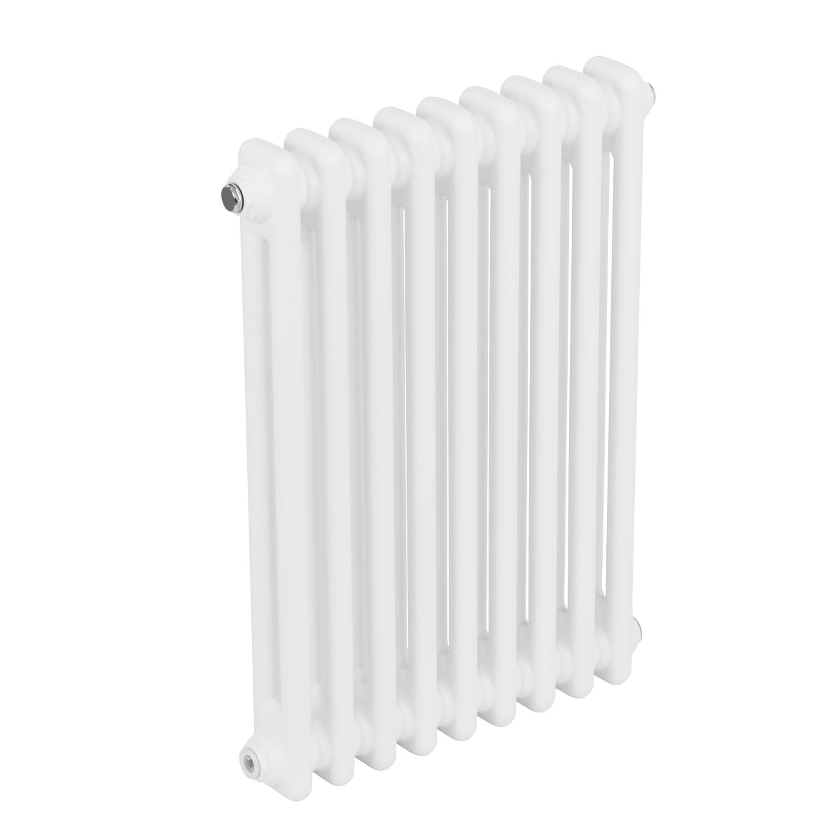 Baridi DH366 Horizontal Traditional 2 Column Radiator 600 x 427mm - White | Steel | Horizontal traditional two column radiator delivers a BTU output